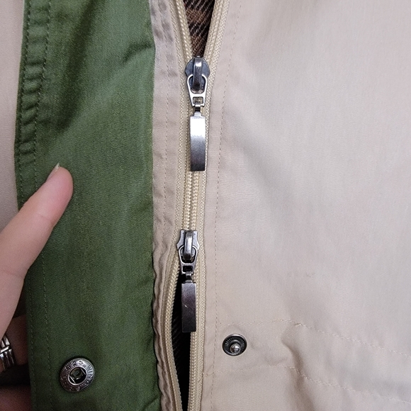 Vintage Blair Tan Jacket LG Retro 90s Y2K Flannel Lined Hooded Coat - Picture 8 of 15